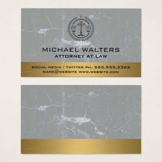 Justiz-Logo | Marmor und Gold Hintergrund (Vorne & Hinten)