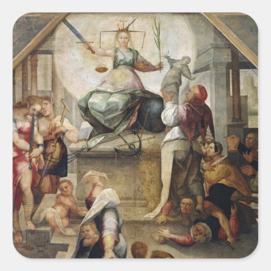 Justiz Quadratischer Aufkleber (Vorderseite)