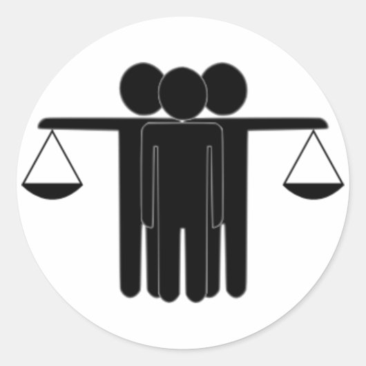 Justiz Runder Aufkleber (Vorderseite)