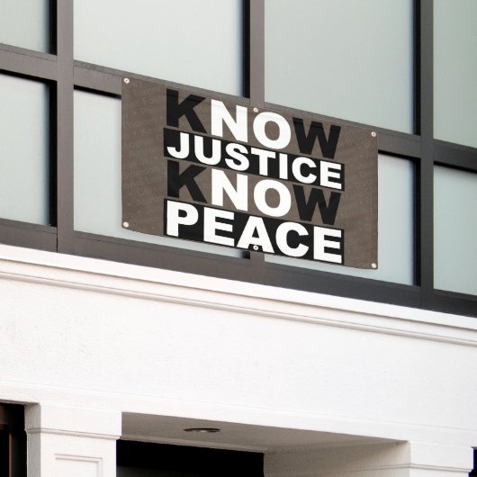 JUSTIZ WISSEN FRIEDEN BANNER (Äußeres Gebäude)