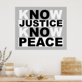 JUSTIZ WISSEN FRIEDEN POSTER (Küche)