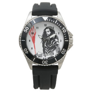 Justizbehörde  Aquaman Pose Noir Pop Art Armbanduhr