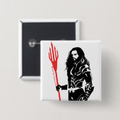 Justizbehörde| Aquaman Pose Noir Pop Art Button (Vorne & Hinten)