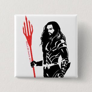 Justizbehörde  Aquaman Pose Noir Pop Art Button
