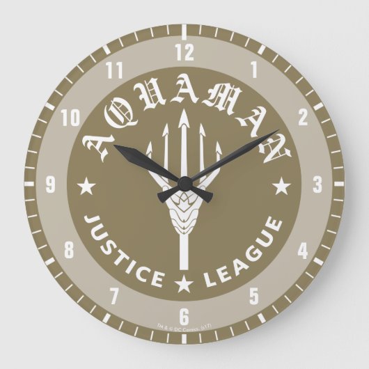 Justizbehörde| Aquaman Retro Trident Emblem Große Wanduhr (Vorderseite)