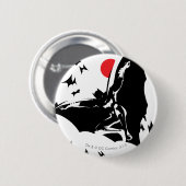 Justizbehörde| Batman in Cloud of Bats Pop Art Button (Vorne & Hinten)