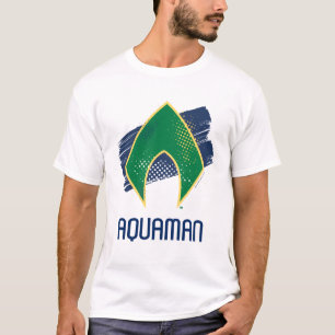 Justizbehörde  Brush & Halftone Aquaman Symbol T-Shirt