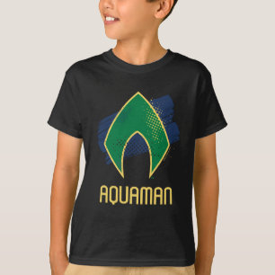 Justizbehörde Brush & Halftone Aquaman Symbol T-Shirt