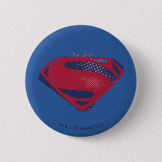 Justizbehörde| Brush & Halftone Superman Symbol Button (Vorderseite)