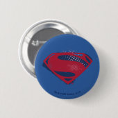 Justizbehörde| Brush & Halftone Superman Symbol Button (Vorne & Hinten)