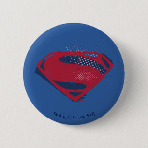 Justizbehörde  Brush & Halftone Superman Symbol Button
