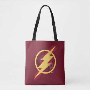Justizbehörde Brush-Symbol und Halbfone-Flash-Sym Tasche