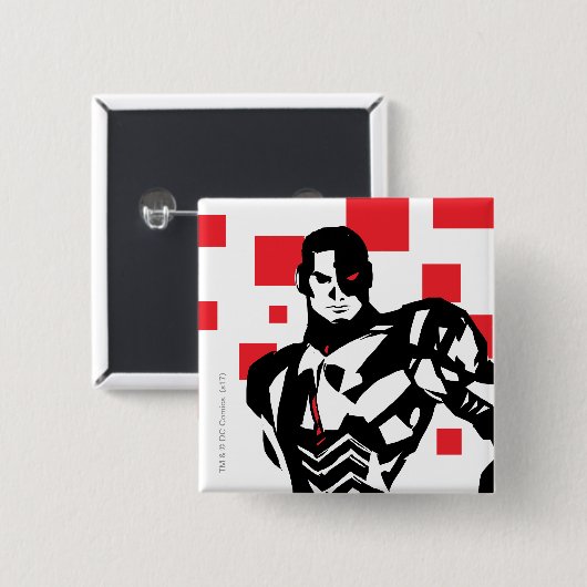 Justizbehörde| Cyborg Digital Noir Pop Art Button (Vorne & Hinten)