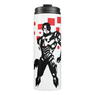 Justizbehörde  Cyborg Digital Noir Pop Art Thermosbecher