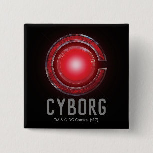 Justizbehörde  Glühendes Cyborg - Symbol Button