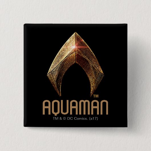 Justizbehörde| Metallisches Aquaman-Symbol Button (Vorderseite)