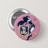 Justizbehörde| Wonder Woman & JL Icon Pop Art Button (Vorne & Hinten)