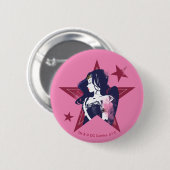 Justizbehörde| Wonder Woman & Stars Pop Kunst Button (Vorne & Hinten)