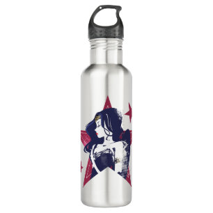 Justizbehörde  Wonder Woman & Stars Pop Kunst Edelstahlflasche