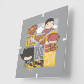 Justizbund| Fliegen, Kick, Run Quadratische Wanduhr (Winkel)