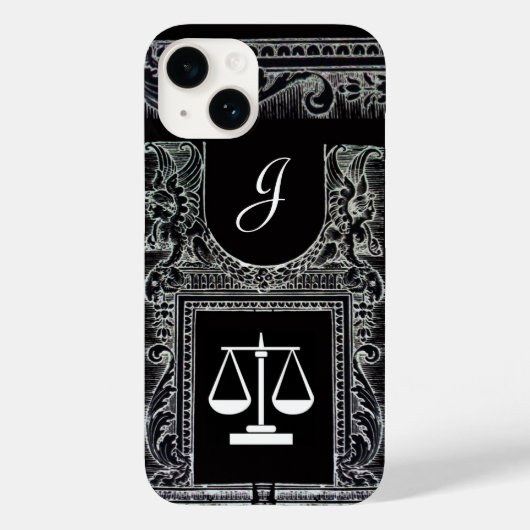 JUSTIZBÜRO,ATTORNEY Monogram Black Case-Mate iPhone Hülle (Rückseite)