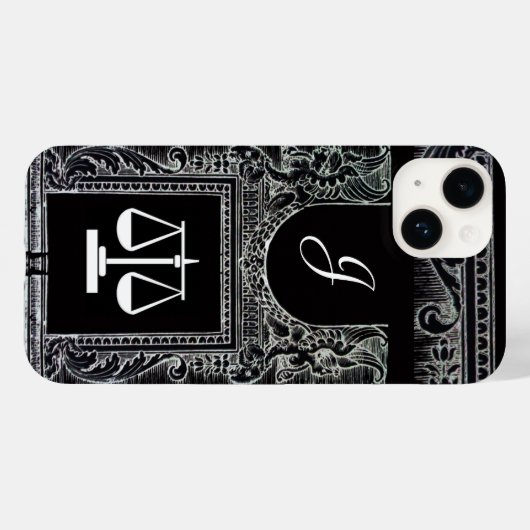 JUSTIZBÜRO,ATTORNEY Monogram Black Case-Mate iPhone Hülle (Rückseite (Horizontal))