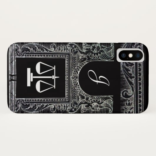 JUSTIZBÜRO,ATTORNEY Monogram Black Case-Mate iPhone Hülle (Rückseite (Horizontal))