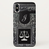 JUSTIZBÜRO,ATTORNEY Monogram Black Case-Mate iPhone Hülle (Rückseite)