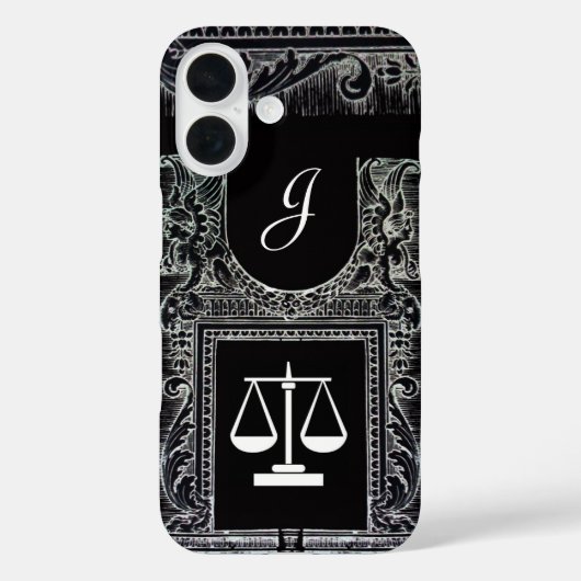 JUSTIZBÜRO,ATTORNEY Monogram Black Case-Mate iPhone Hülle (Rückseite)