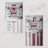 JUSTIZBÜRO, ATTORNEY Monogram Red White Visitenkarte (Vorne/Hinten)