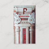 JUSTIZBÜRO, ATTORNEY Monogram Red White Visitenkarte (Rückseite)