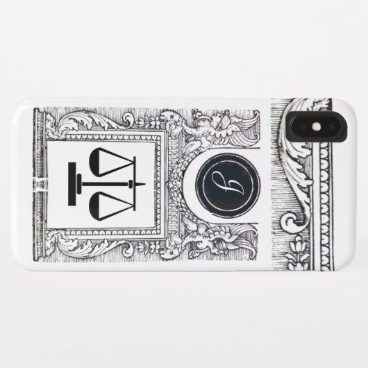 JUSTIZBÜRO,ATTORNEY Monogram White Case-Mate iPhone Hülle (Rückseite (Horizontal))