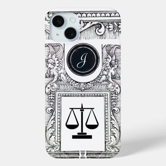 JUSTIZBÜRO,ATTORNEY Monogram White Case-Mate iPhone Hülle (Rückseite)