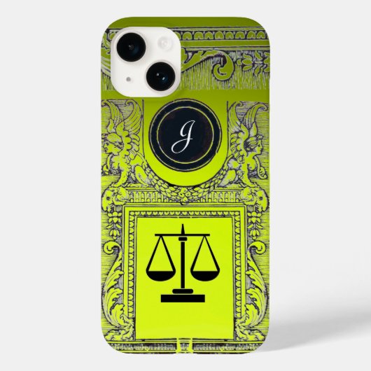 JUSTIZBÜRO, ATTORNEY Monogram Yellow Case-Mate iPhone Hülle (Rückseite)