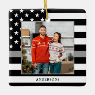 Justiziar Custom Foto Gray Weihnachten  Keramikornament