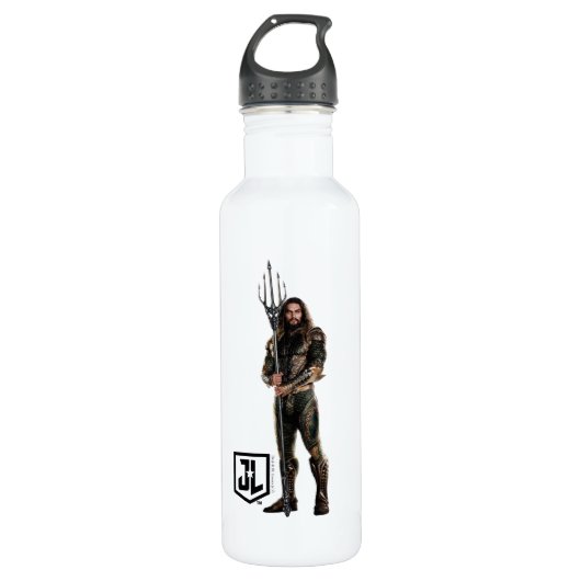 Justizielle Liga | Aquaman auf dem Schlachtfeld Edelstahlflasche (Vorderseite)