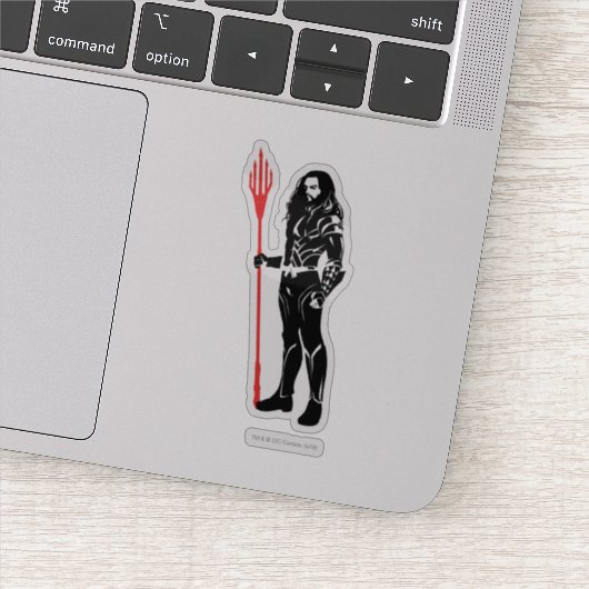 Justizielle Liga | Aquaman Pose Noir Pop Art Aufkleber (Detail)