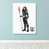 Justizielle Liga | Aquaman Pose Noir Pop Art Leinwanddruck (Insitu (Holzboden))
