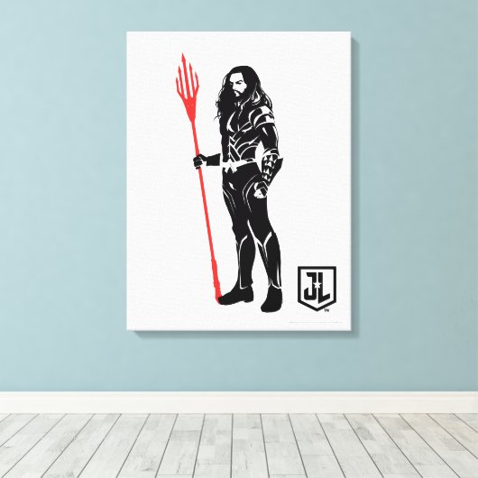 Justizielle Liga | Aquaman Pose Noir Pop Art Leinwanddruck (Insitu (Holzboden))