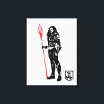 Justizielle Liga | Aquaman Pose Noir Pop Art Leinwanddruck<br><div class="desc">Karo heraus diese schwarz-weiße Silhouette von Gerechtigkeits-League-Aquaman,  wie er mit seinem Trident steht. Diese Noir-Grafik wird mit seinem dreiköpfigen Farbton in leuchtendem Rot hervorgehoben.</div>