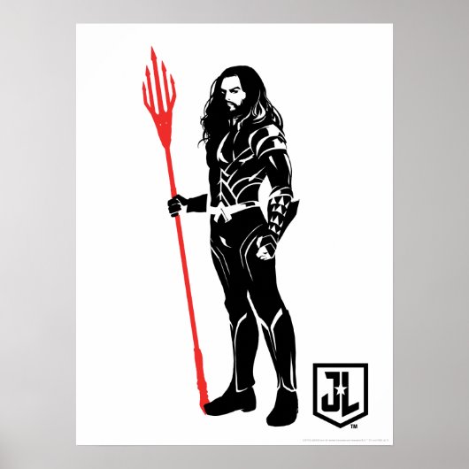Justizielle Liga | Aquaman Pose Noir Pop Art Poster (Vorne)