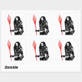 Justizielle Liga | Aquaman Pose Noir Pop Art Quadratischer Aufkleber (Blatt)