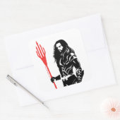 Justizielle Liga | Aquaman Pose Noir Pop Art Quadratischer Aufkleber (Umschlag)