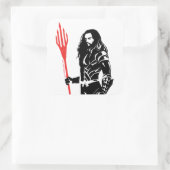 Justizielle Liga | Aquaman Pose Noir Pop Art Quadratischer Aufkleber (Tasche)