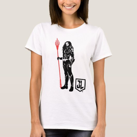 Justizielle Liga | Aquaman Pose Noir Pop Art T-Shirt (Vorderseite)