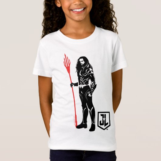 Justizielle Liga | Aquaman Pose Noir Pop Art T-Shirt (Vorderseite)