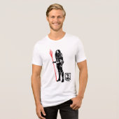 Justizielle Liga | Aquaman Pose Noir Pop Art Tri-Blend Shirt (Vorderseite voll)