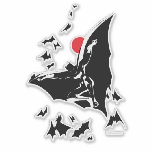Justizielle Liga | Batman in der Cloud of Bats Pop Aufkleber (Vorderseite)