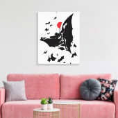 Justizielle Liga | Batman in der Cloud of Bats Pop Leinwanddruck (Insitu (Wohnzimmer))