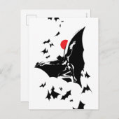 Justizielle Liga | Batman in der Cloud of Bats Pop Postkarte (Vorne/Hinten)